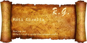 Réti Gizella névjegykártya